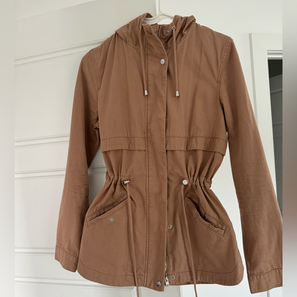 Divided H&M Women’s Light Pink Short Parka Coat Jacket Hooded New without tags